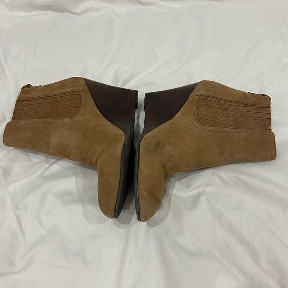 Sam Edelman Gillian brown suede wedge ankle length booties size 8 - Picture 6 of 8